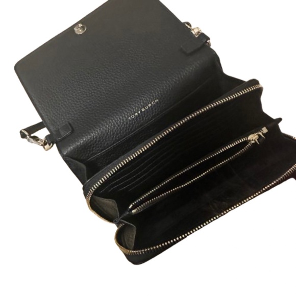 Brand NEW Tory Burch Thea Black Crossbody Wallet, Clutch, Handbag - Picture 6 of 9